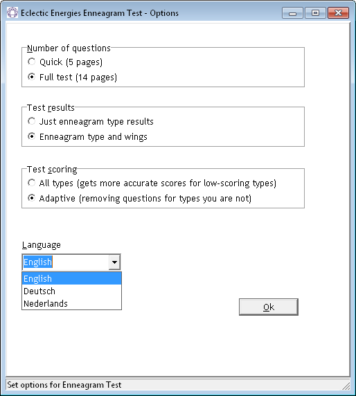 Options screenshot